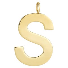 Solid Gold Medium Initial Charm Medallions - All Letters
