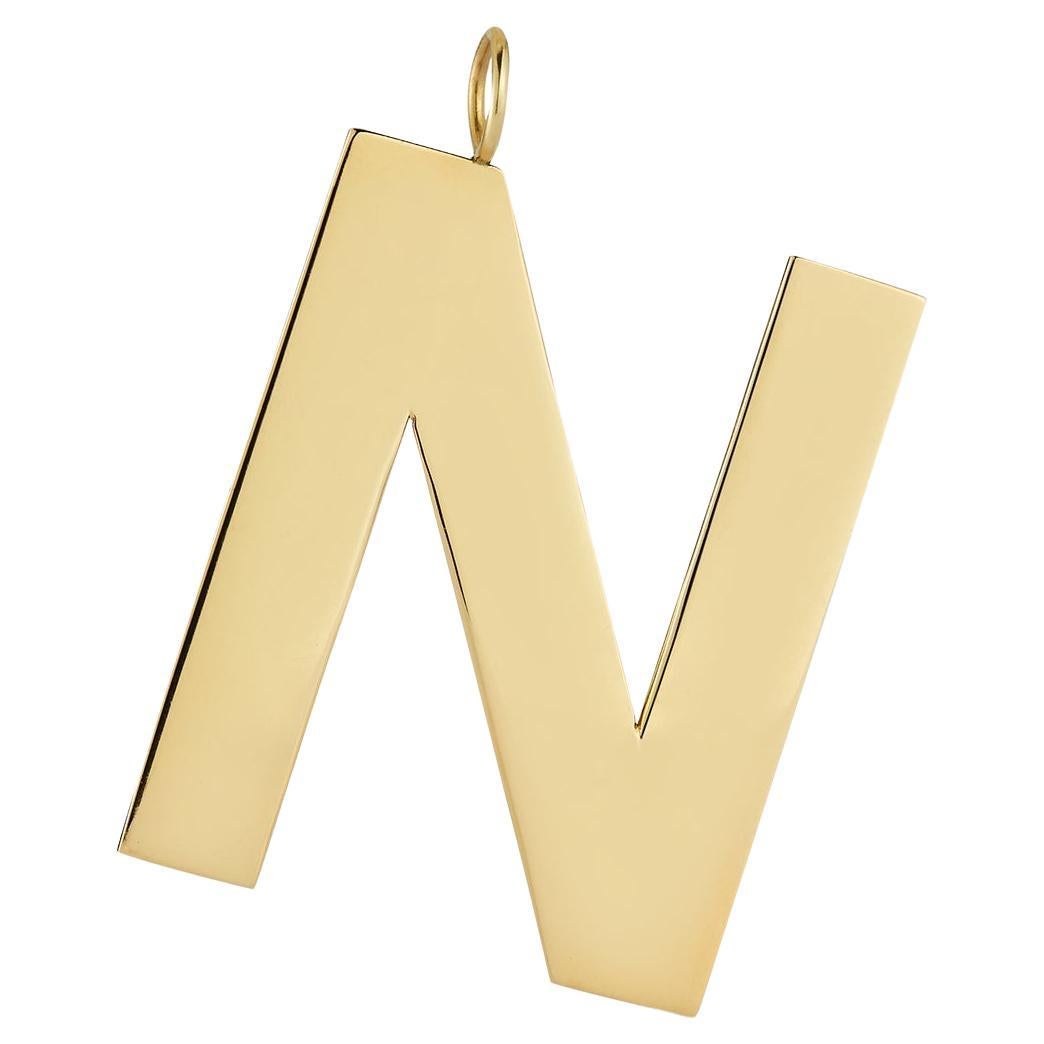 Garland Collection Solid Gold Statement Initial Charm Medallions - All Letters For Sale