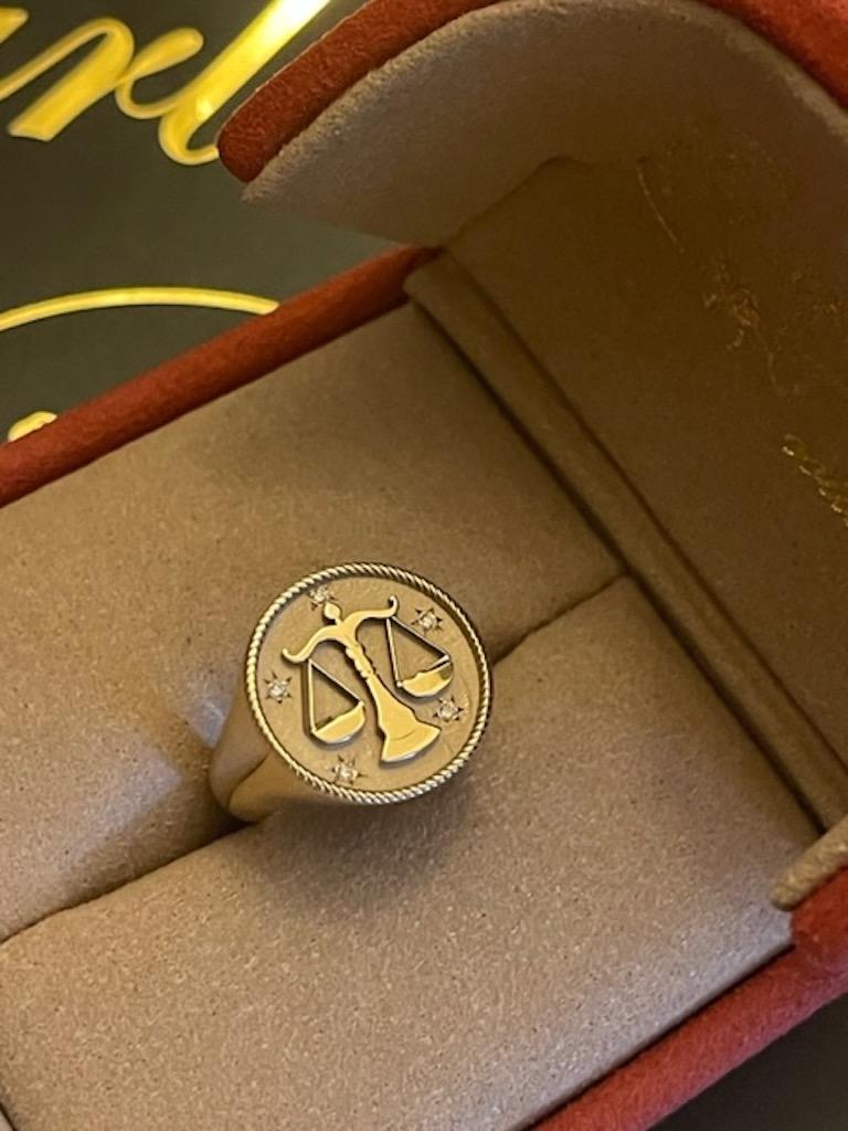 For Sale:  Garland Collection Zodiac Signet Ring 15
