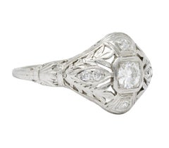 Garland Edwardian 0.30 Carat Diamond Foliate Dinner Ring