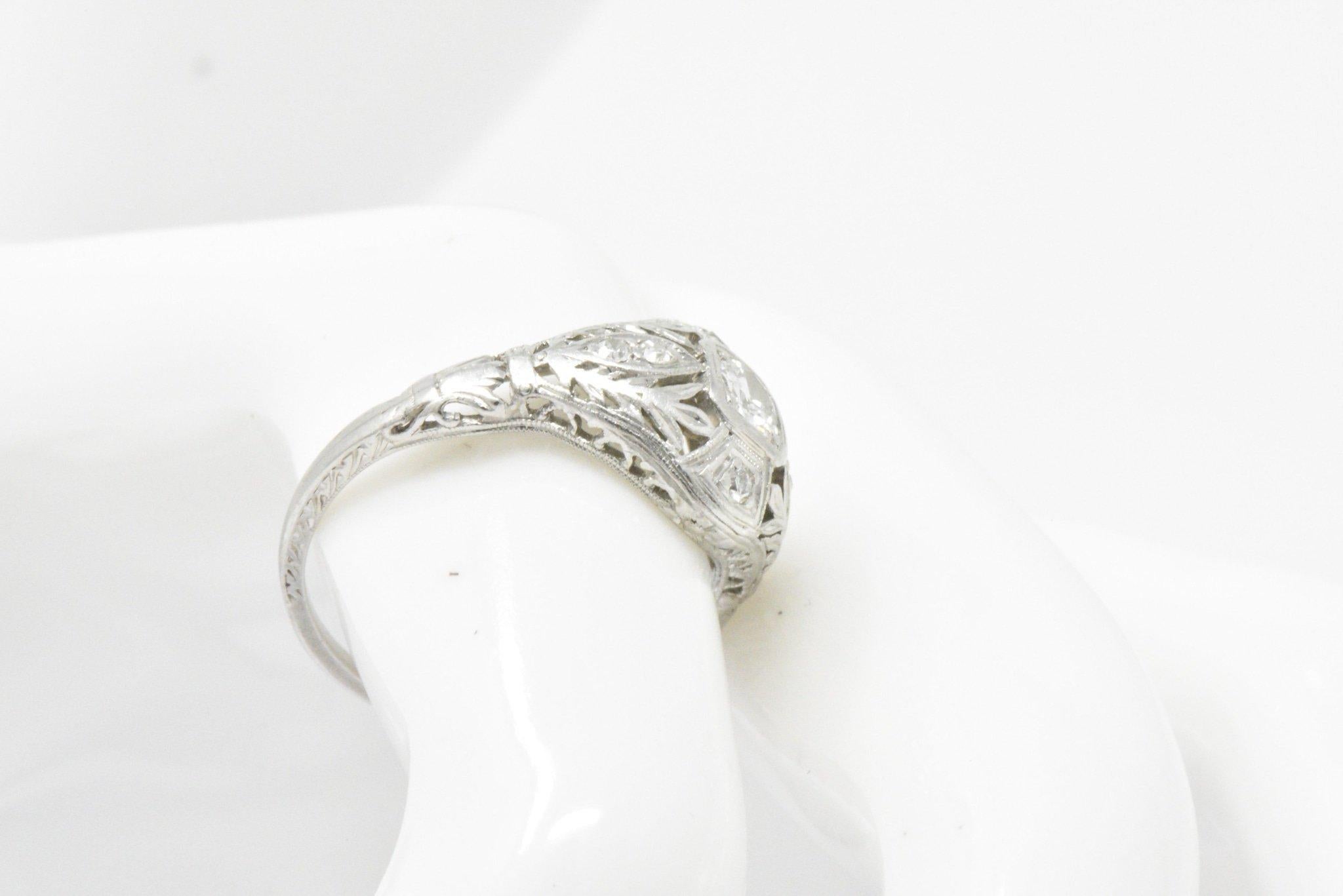 Garland Edwardian 0.30 Carat Diamond Foliate Dinner Ring 5