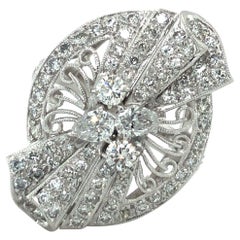 Bague en or blanc 18 carats avec diamants de style guirlande