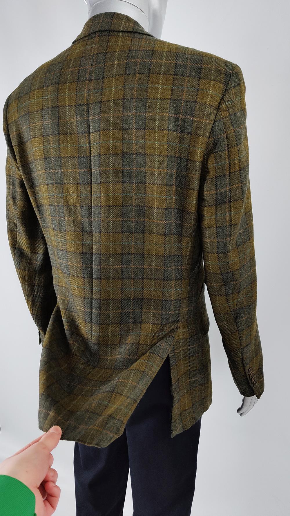 Garlanda Mens Vintage Italian Pure Wool Checked Sport Coat Blazer Jacket 2