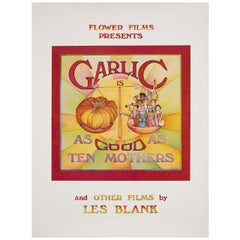 Vintage "Garlic Is As Good As Ten Mothers" 1980 U.S. Mini Film Poster