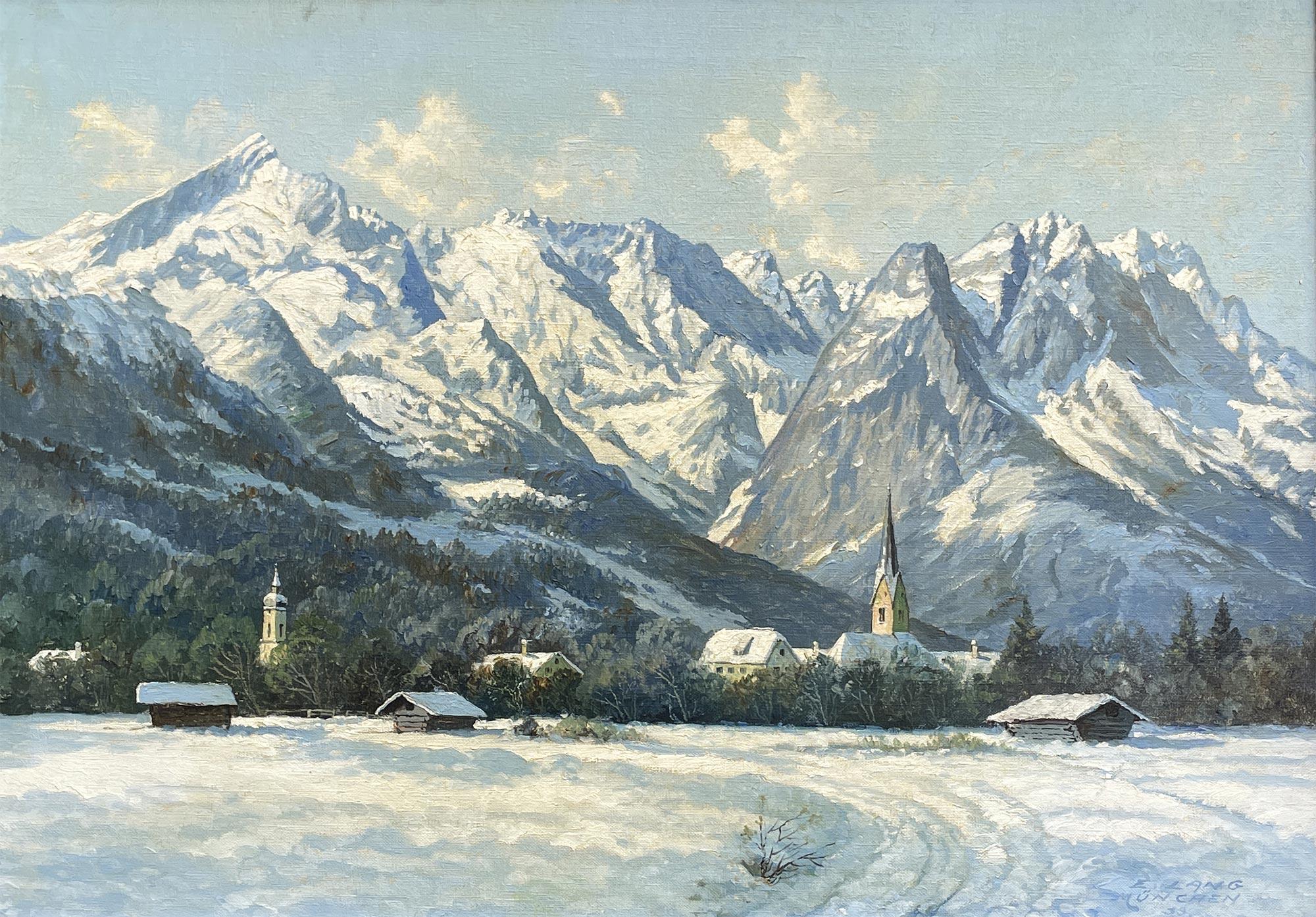 Garmisch Winter Landscape Painting 1930 2