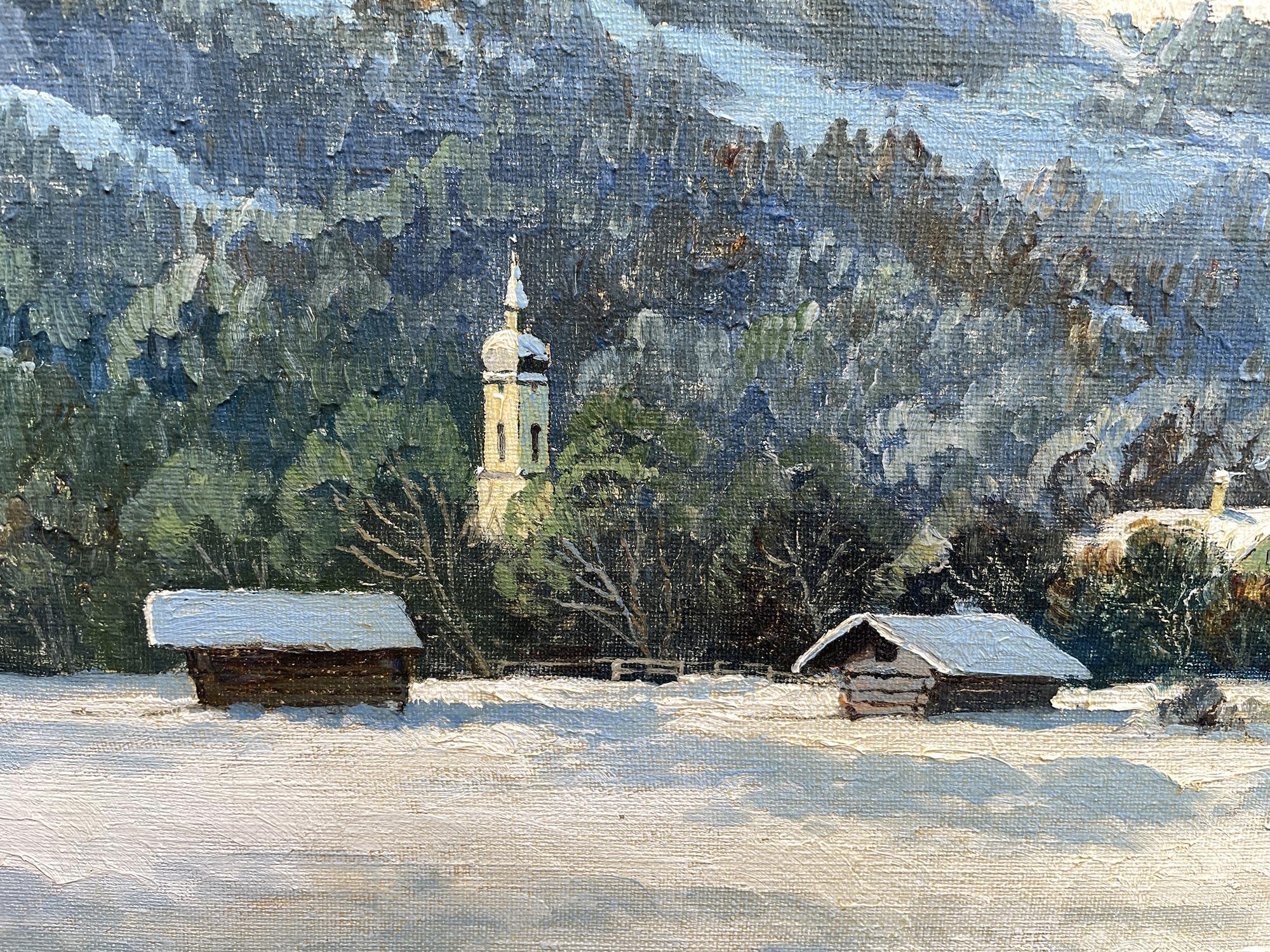 Art Deco Garmisch Winter Landscape Painting 1930