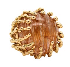 GARNAZELLE Paris Boule D'Amour Cocktail-Ring aus 18 Karat Gold und 107 Karat Rutile-Quarz