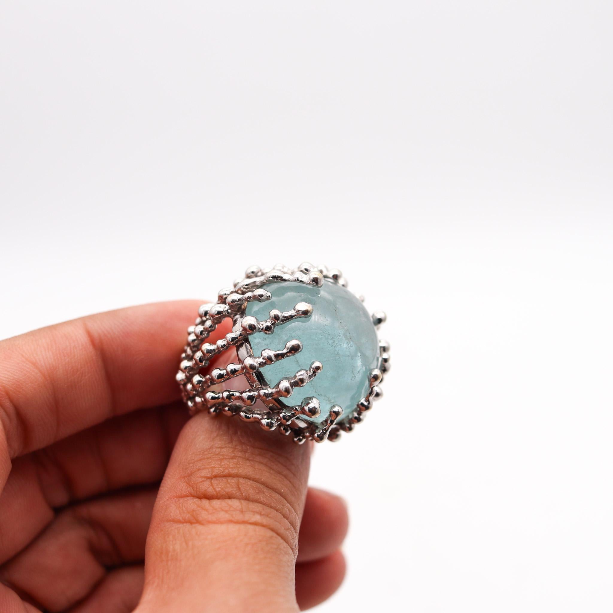 Women's Garnazelle Paris Boule D'Amour Cocktail Ring In 18Kt Gold With 68 Ctw Aquamarine For Sale