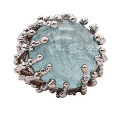 Garnazelle Paris Boule D'Amour Cocktail-Ring aus 18 Karat Gold mit 68 Karat Aquamarin