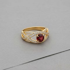 Garnet 14k gold engagement ring