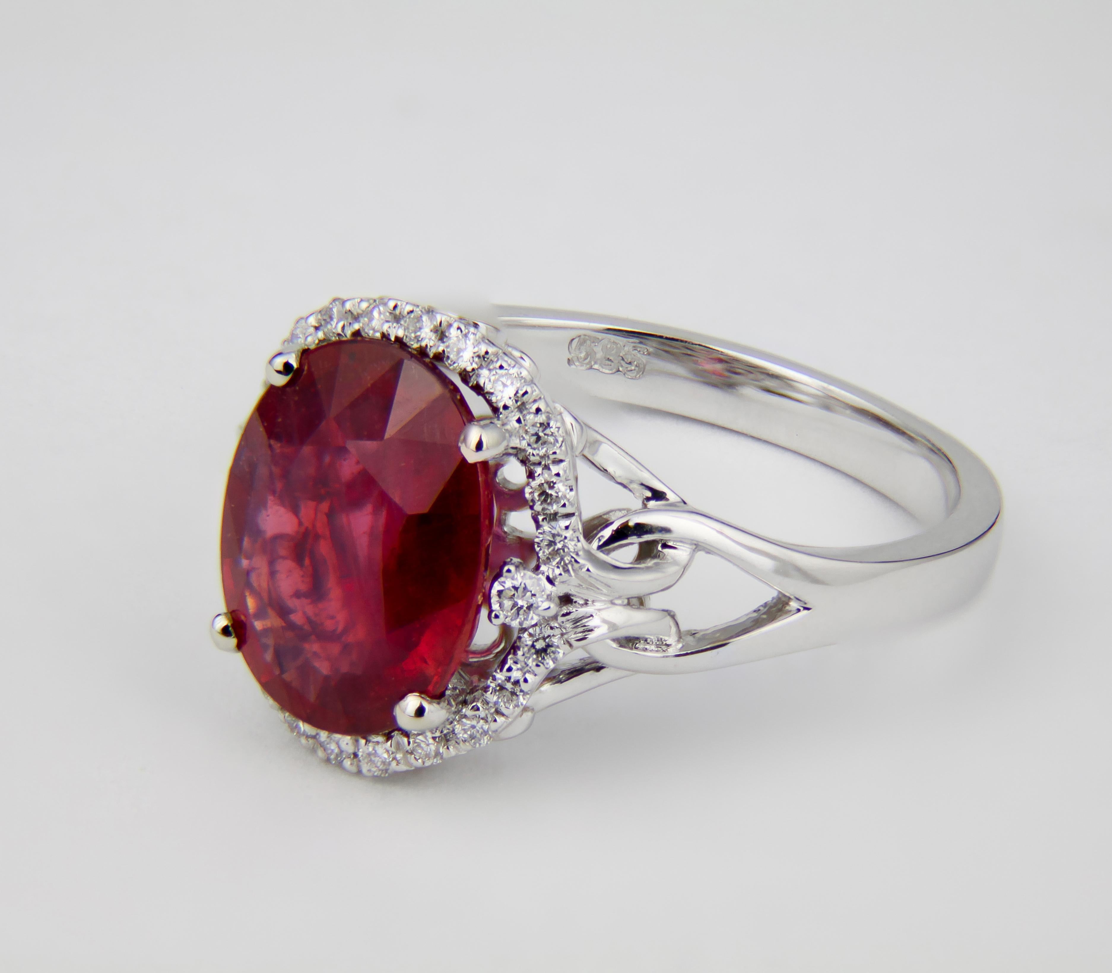 Im Angebot: Granat 14k Gold Ring () 3