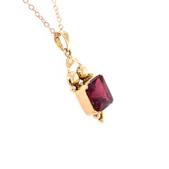Garnet 14K Yellow Gold Pendant
