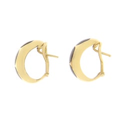 18kt Yellow Gold Garnet Stud Earrings, Italy, Circa 1980, 11.9g