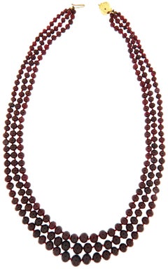 Granat 18 Kt Gelbgold Perlenkette