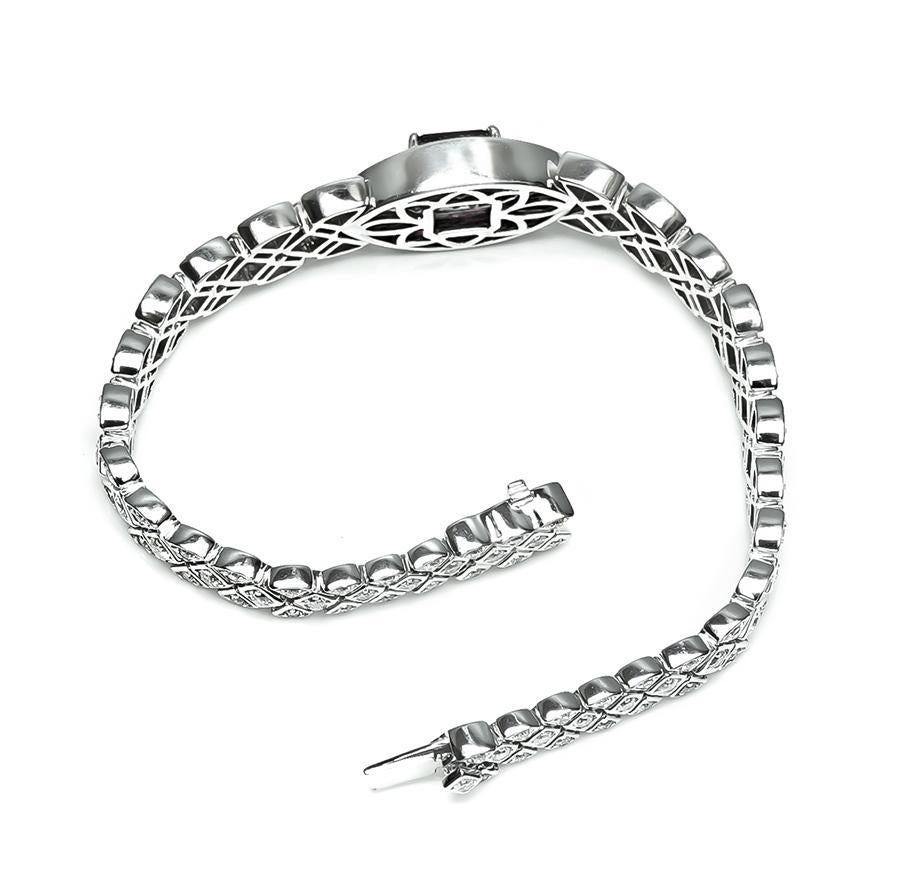Granat 4,00ct Diamant-Gold-Armband im Zustand „Gut“ im Angebot in New York, NY