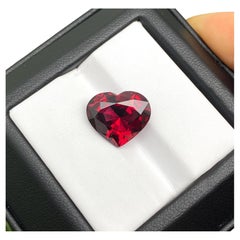 Granato 7,33Ct Piropo-Almandino gemma naturale, taglio a cuore, Certificato Nature