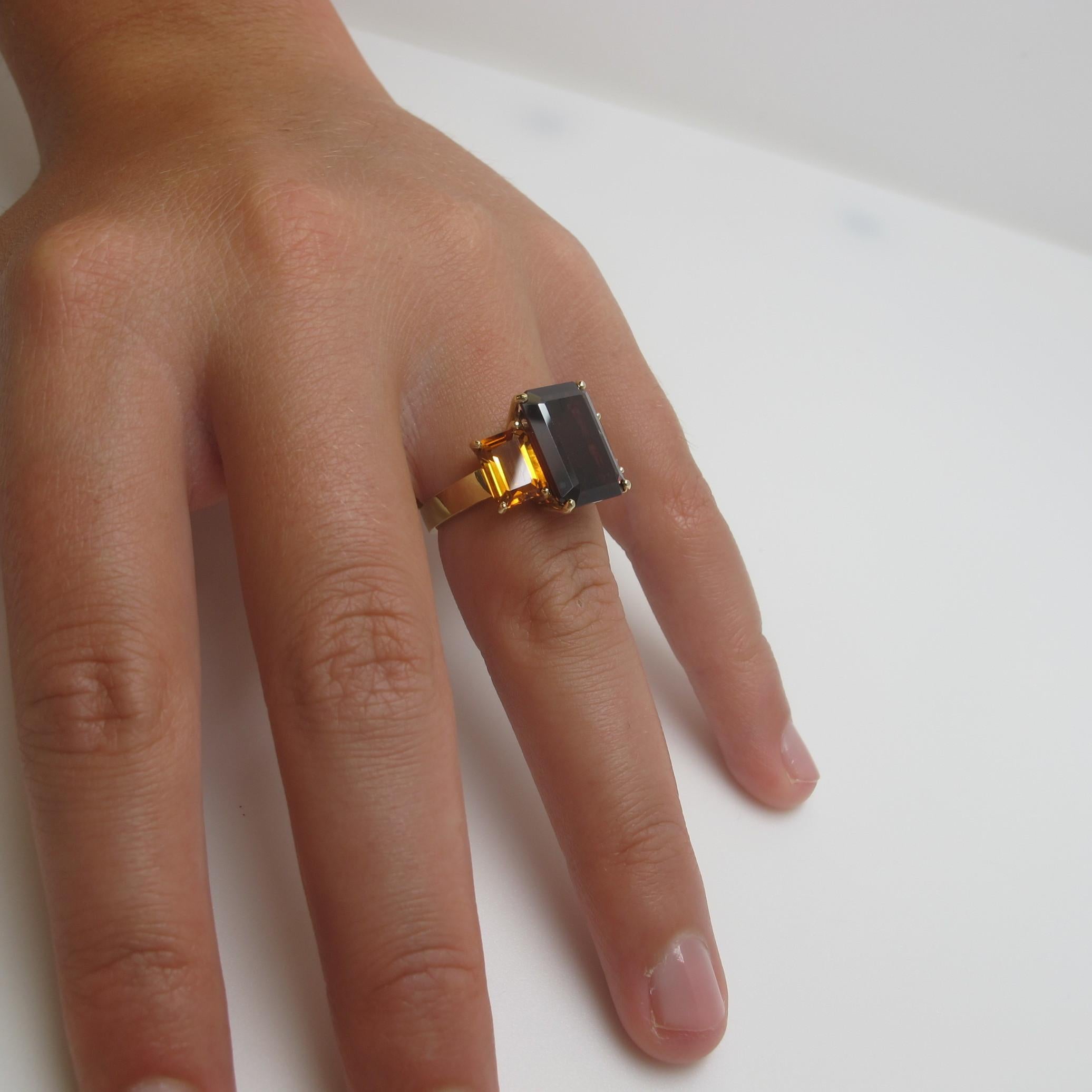 garnet citrine ring