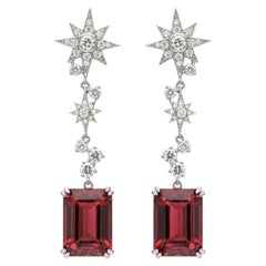 Granat und farbloser Topas Tropfenohrringe 14k Gold