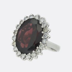 Garnet and Diamond Cluster Ring