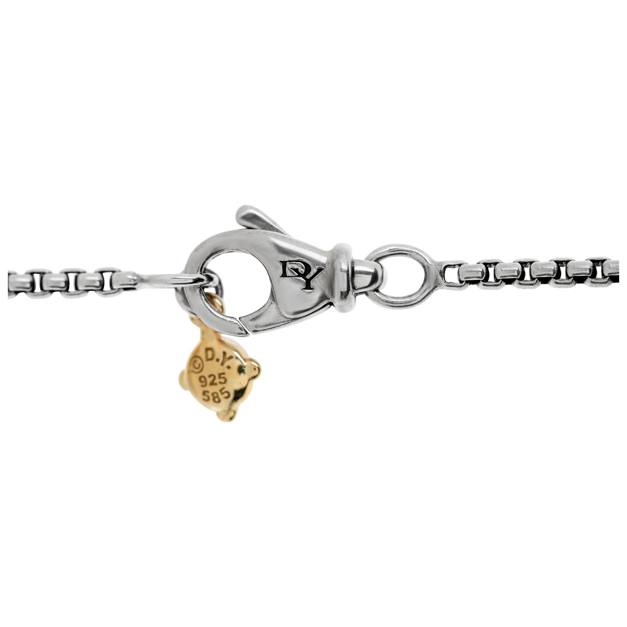 Women's Garnet and diamonds David Yurman Petit Albion pendant on chain For Sale