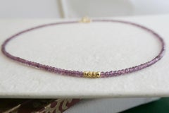 Handmade Garnet and Pyrite Beaded Necklace, Gold-Filled