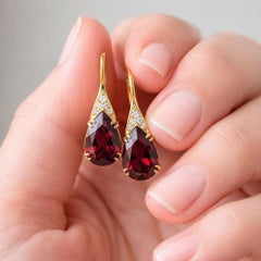 Garnet 14k gold earrings