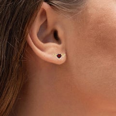 Garnet Bat Stud Earrings 0.38 Carats Gold Plated Silver