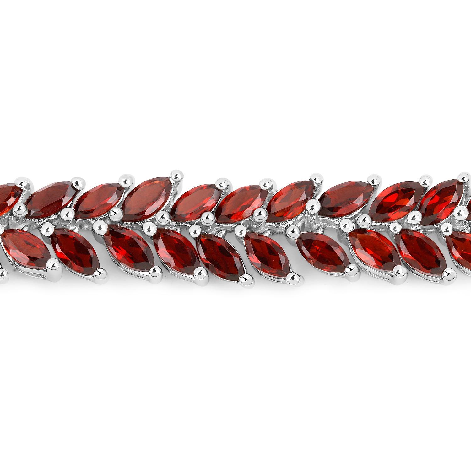 Contemporaneo Bracciale con granato 18,4 carati placcato oro bianco 18 carati A. Silver in vendita