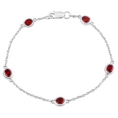Granat-Armband, 2,24 Karat, Sterlingsilber