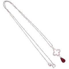 Garnet Briolette Diamond Jude Frances 18K Gold Drop Necklace Estate Fine Jewelry