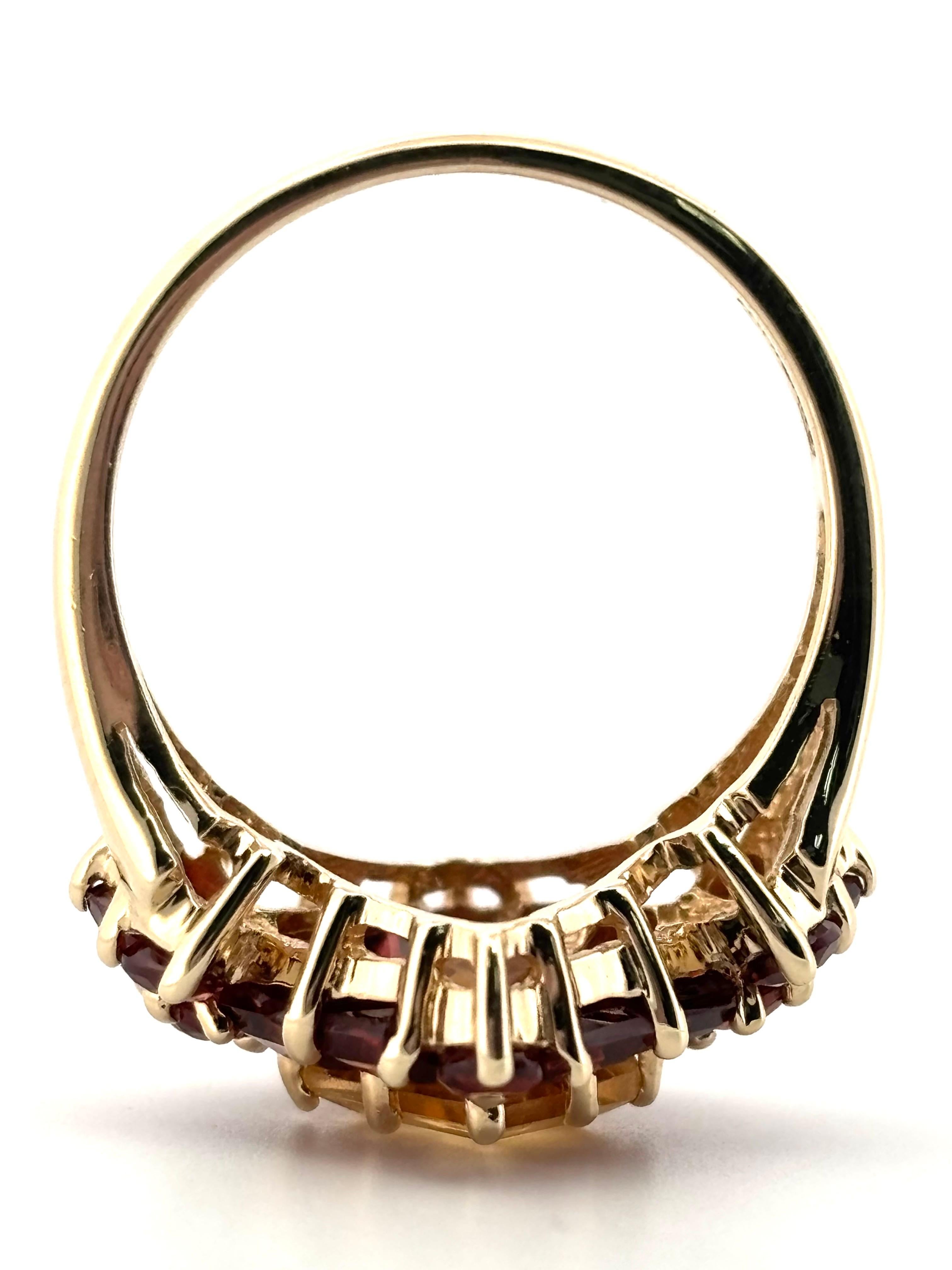 Granate y Citrino Talla Múltiple 3.40Ctw Anillo de Oro Amarillo de 14K Talla 7.00 en Bueno estado para la venta en Sewickley, PA