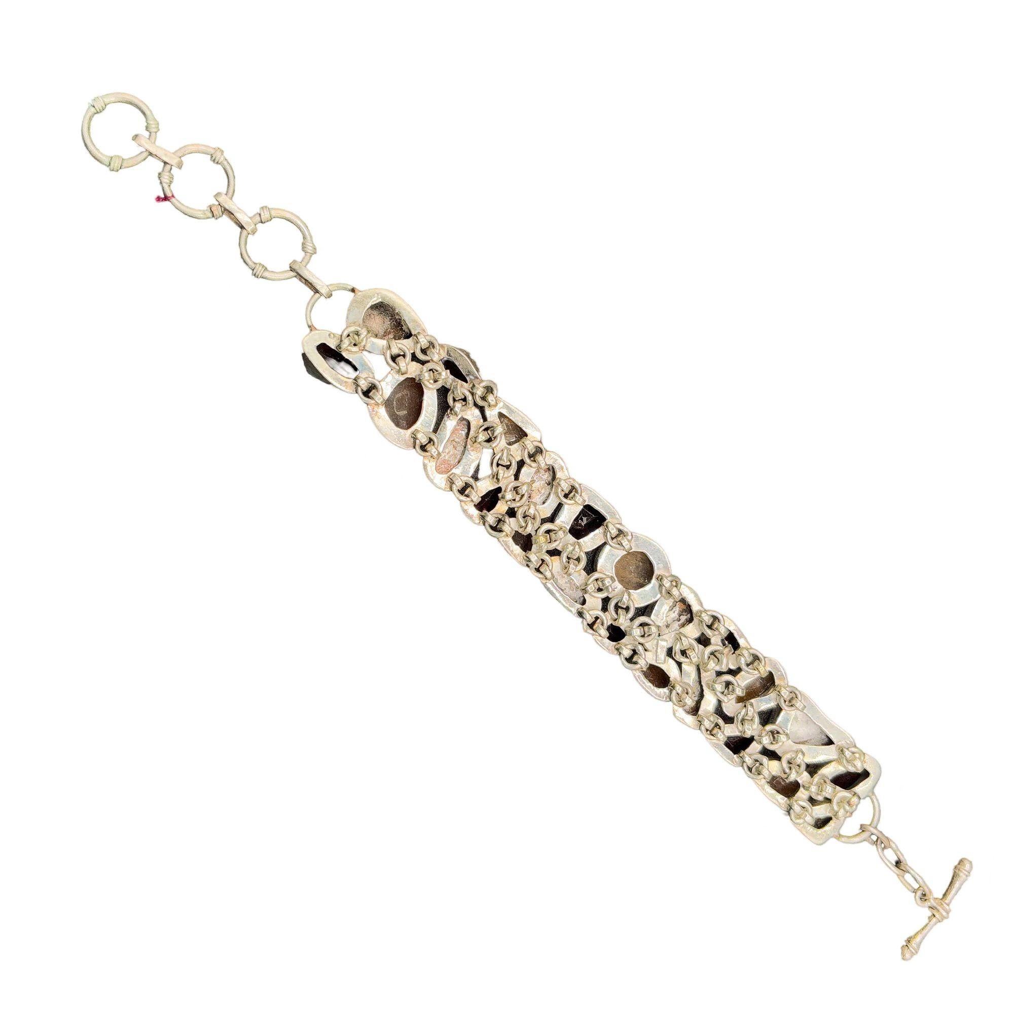 Racimo de granates Joyería de moda de plata de ley 925 Pulsera de 8 pulgadas Moderno en venta