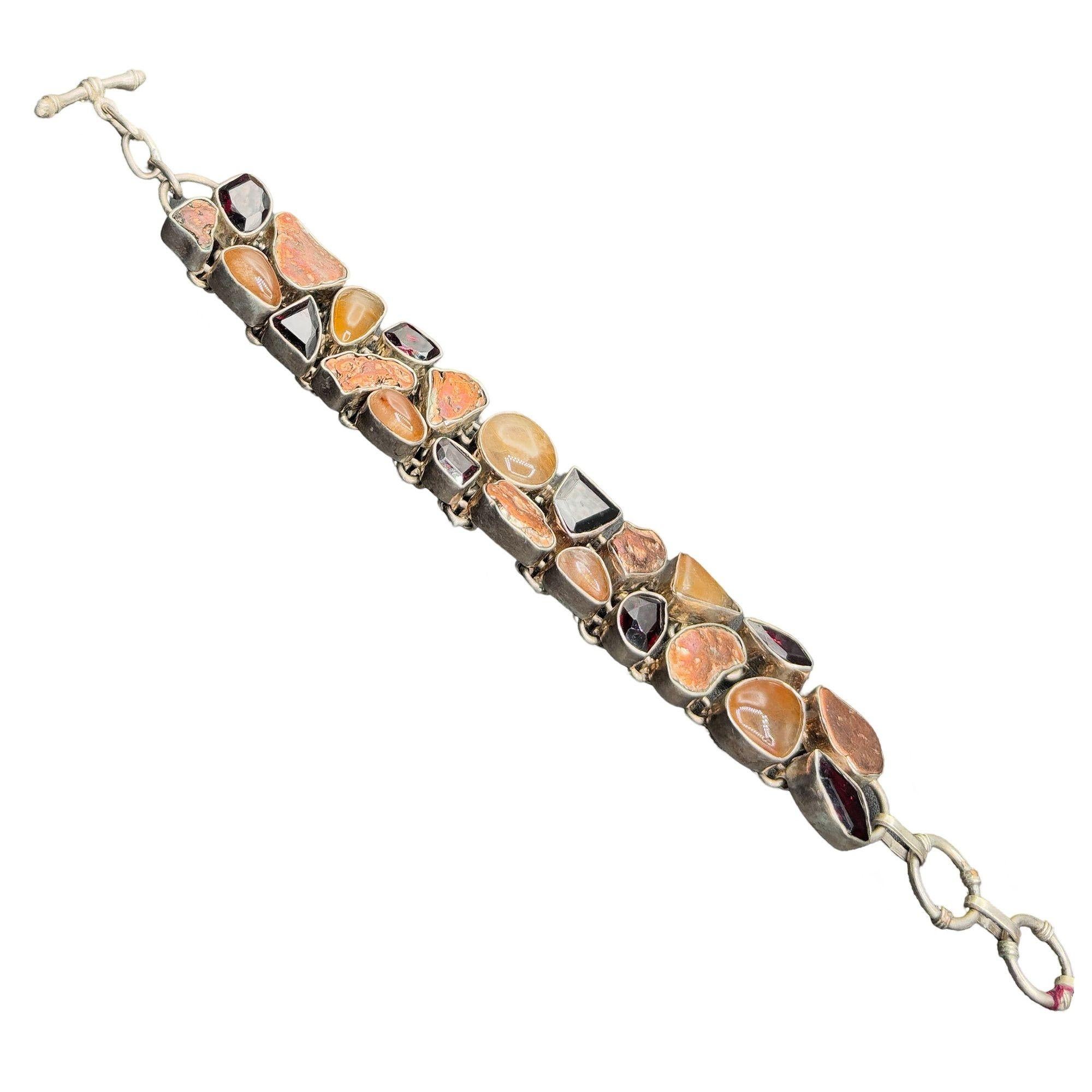 Racimo de granates Joyería de moda de plata de ley 925 Pulsera de 8 pulgadas en Bueno estado para la venta en Van Nuys, CA