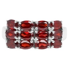 Granat-Cluster-Ring 3,83 Karat Sterlingsilber