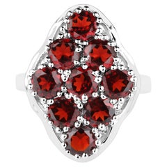 Granat Cluster Ring 5,21 Karat Sterling Silber