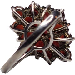 Granat Cluster Sterling Silber Cocktail Ring