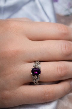 Garnet Cocktail 14k Gold Ring