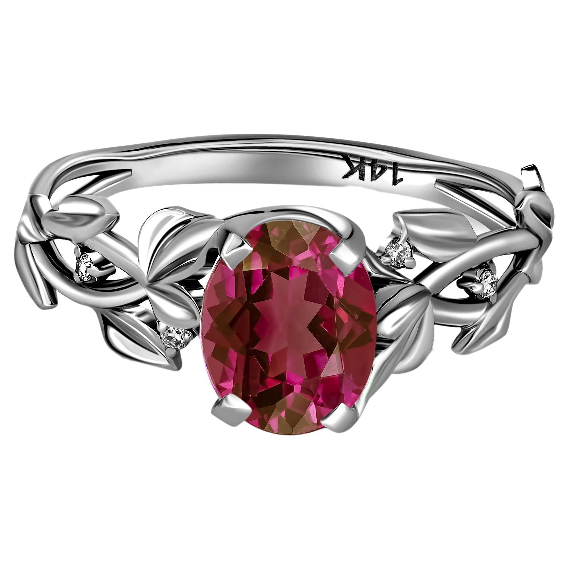 Garnet Cocktail 14k Gold Ring