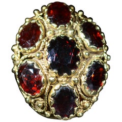 Garnet Cocktail Ring in 14 Karat Yellow Gold