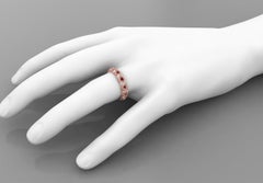 Garnet Diamond 14 Karat Gold Eternity Ring