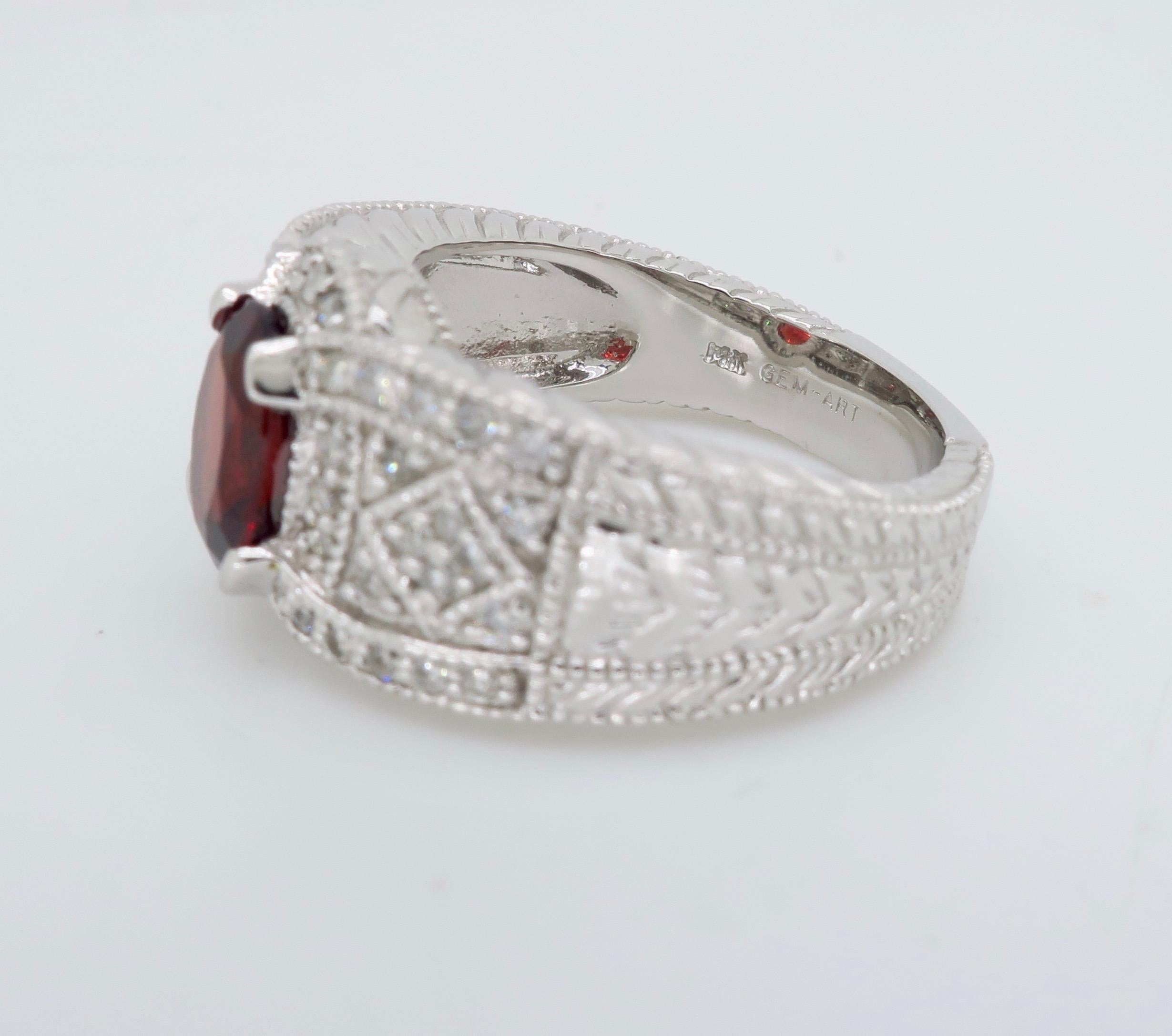 garnet filigree ring