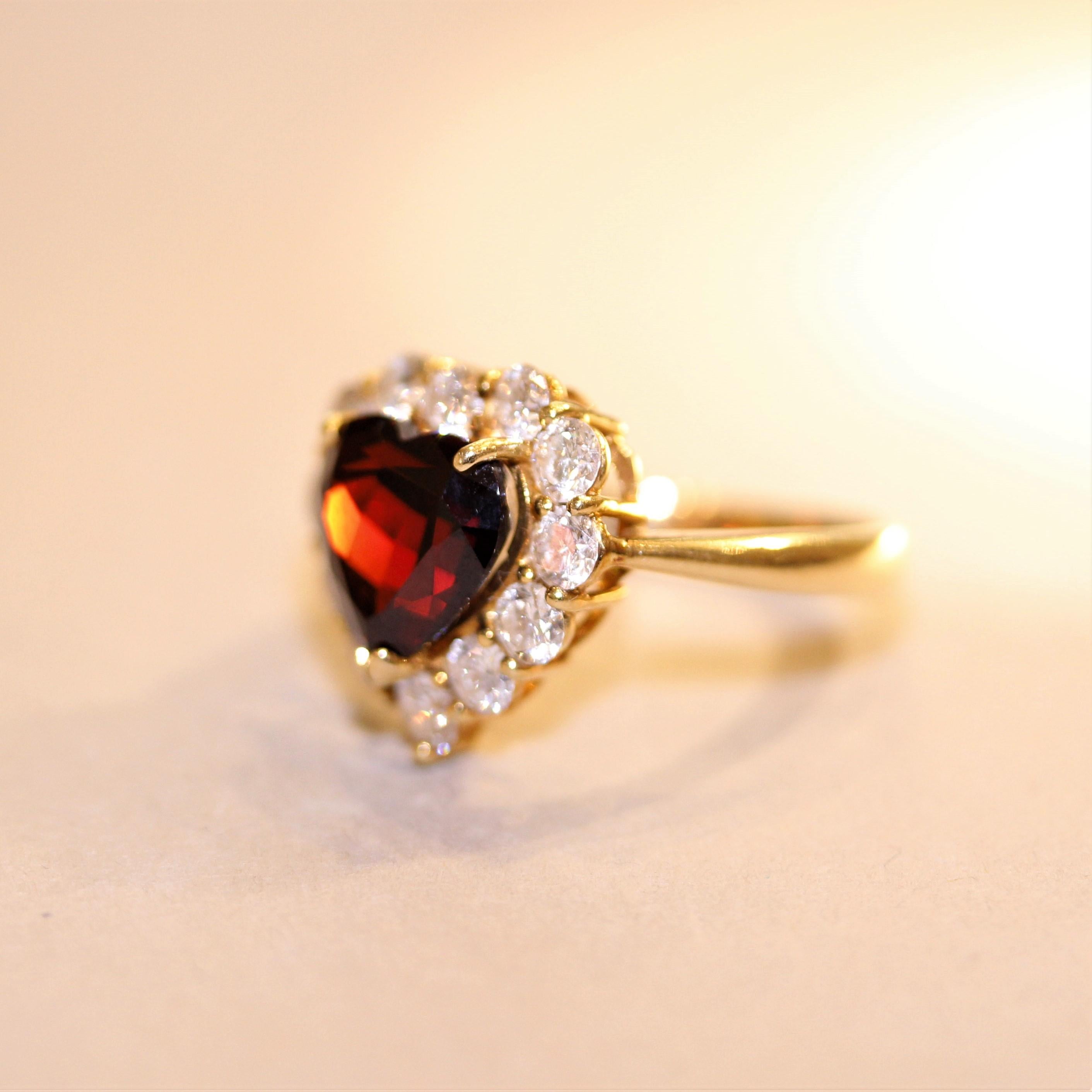heart shaped garnet ring