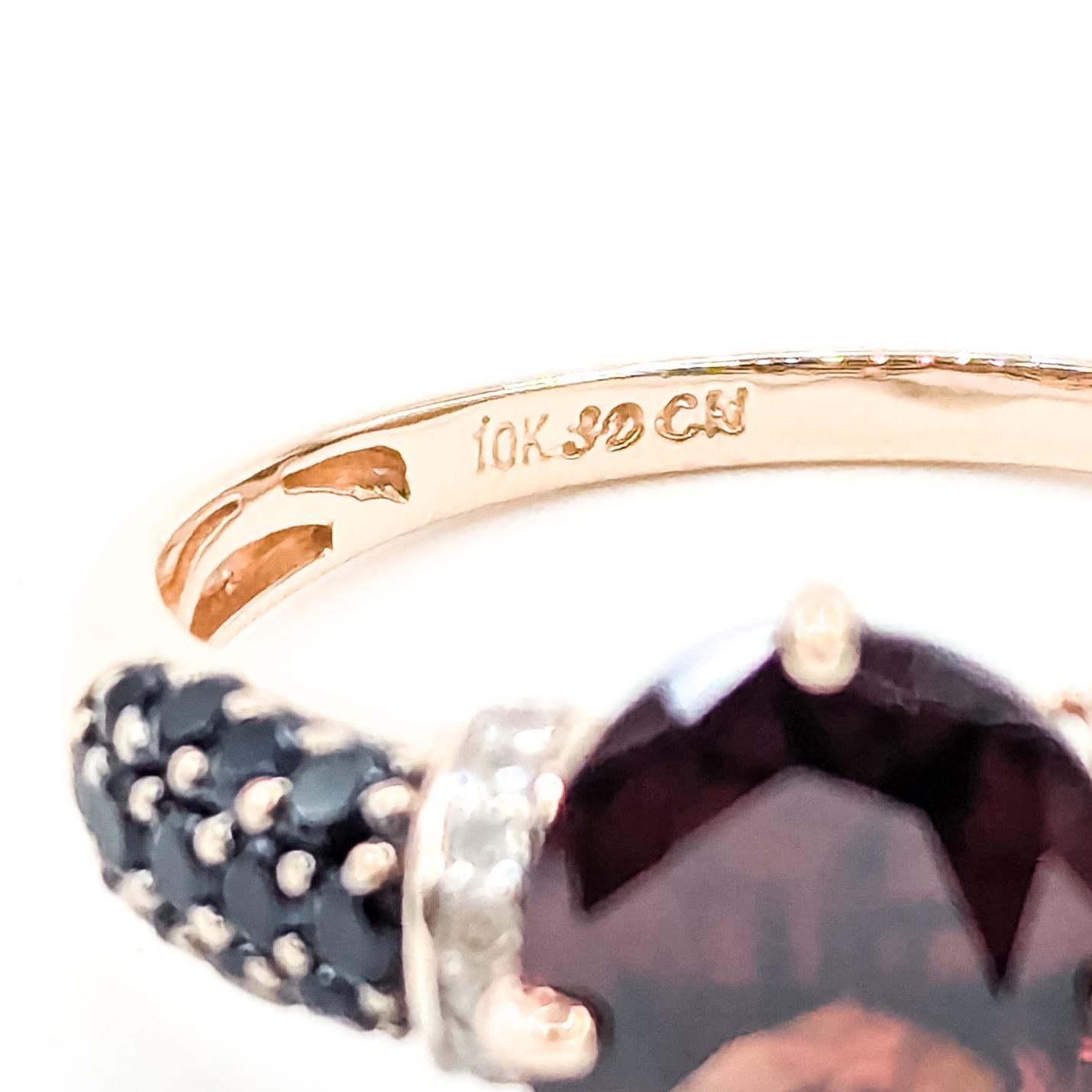 Granat & Diamant-Pavé-Ring aus 10k Rose Gold im Angebot 4