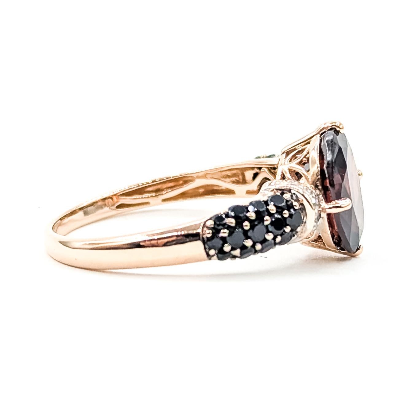 Granat & Diamant-Pavé-Ring aus 10k Rose Gold im Angebot 1