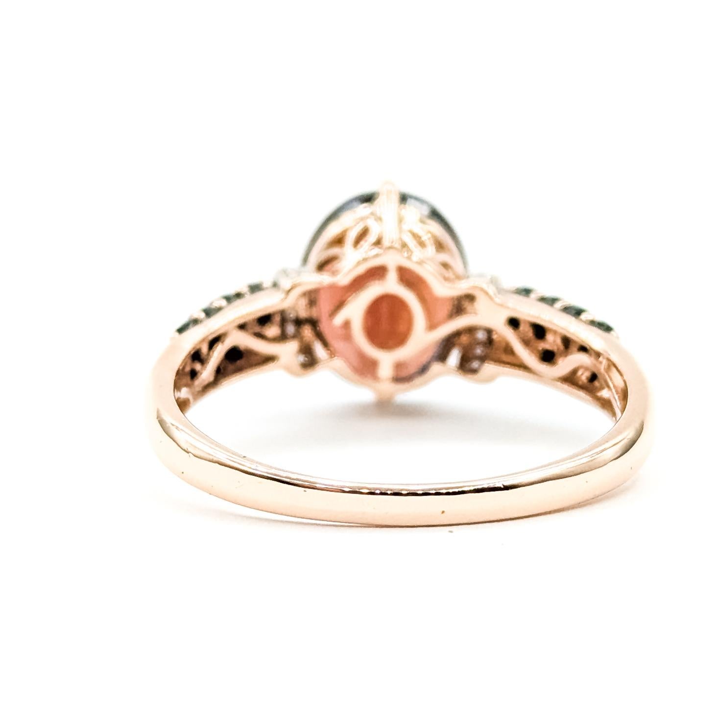 Granat & Diamant-Pavé-Ring aus 10k Rose Gold im Angebot 2