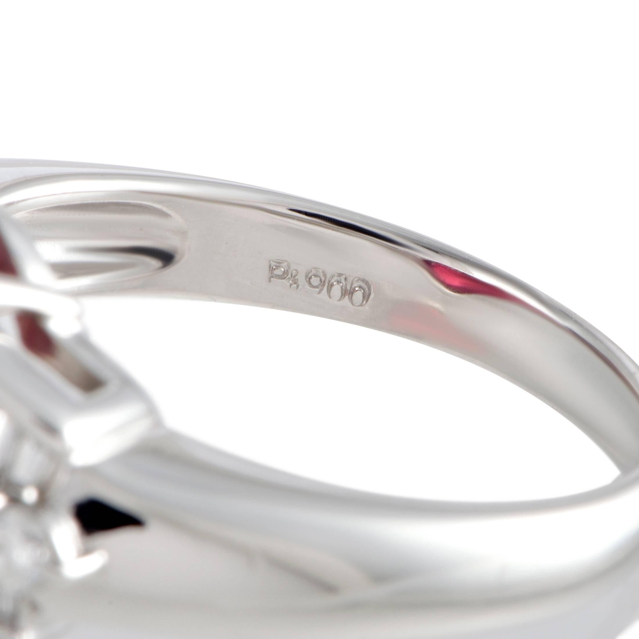 Women's Garnet Diamond Platinum Cocktail Ring
