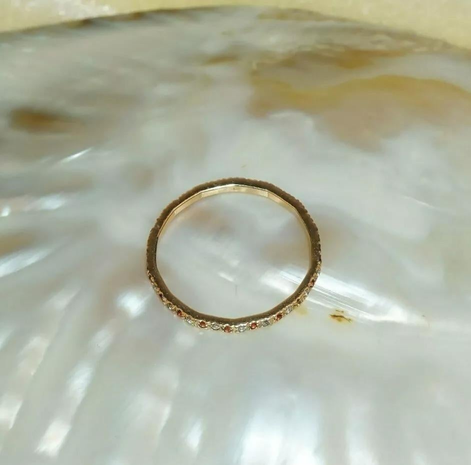 Garnet Diamond Ring Eternity Band 14k Gold Mandarin Spessartite Wedding Ring N54
Light weight can be worn everyday

Additional information:
Condition: New without tags: A brand-new, unused, and unworn item (including handmade items) that is not in