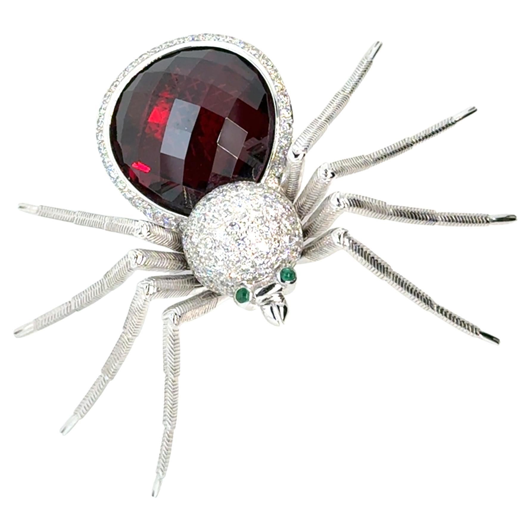 Accessoire araignée grenat et diamant en vente