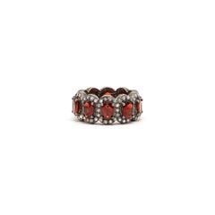 Garnet Diamond Tiara Ring