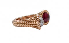 Garnet, Diamonds, 18 Karat Rose Gold Ring.